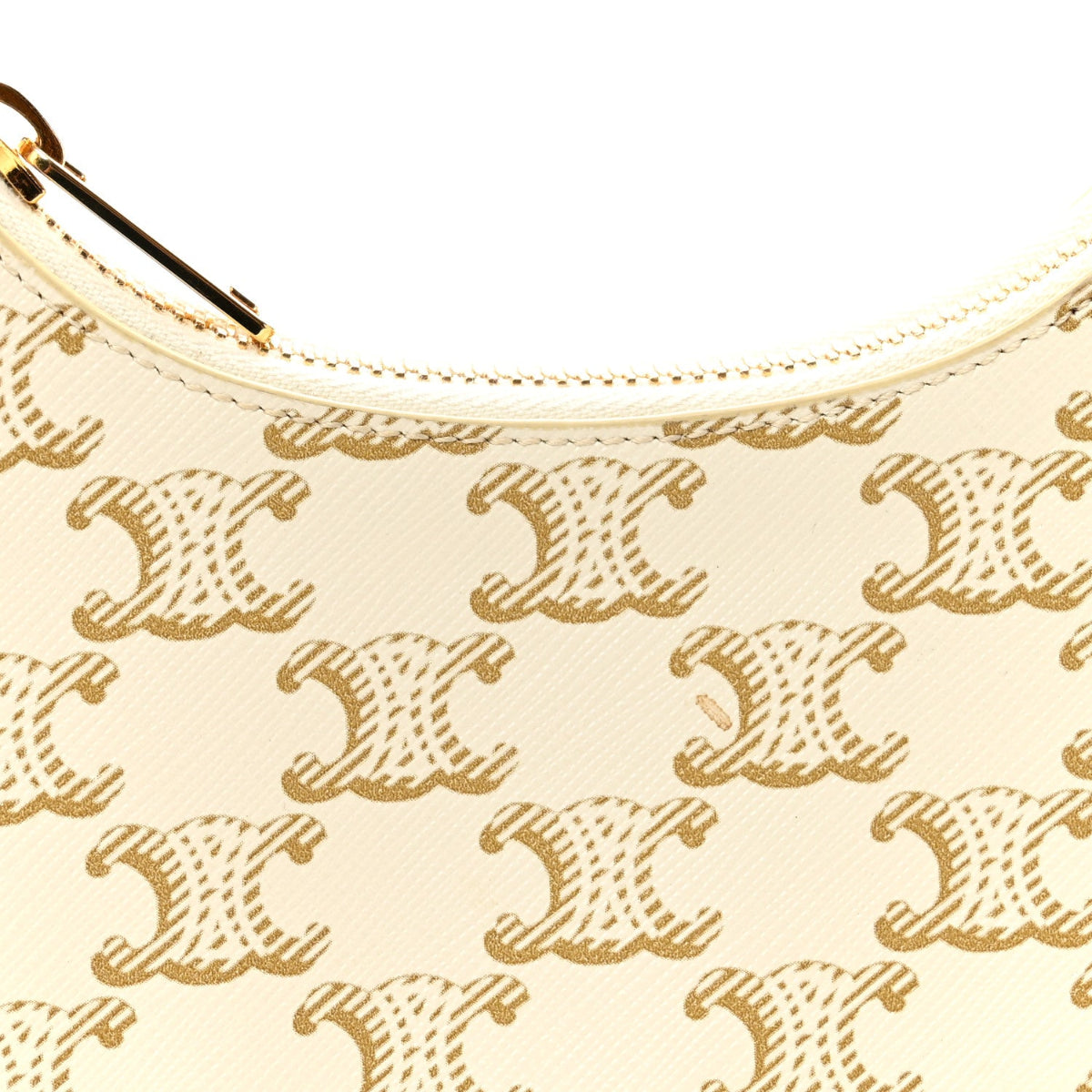 Canvas Calfskin Mini Ava Triomphe Shoulder Bag White
