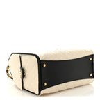 Canvas Calfskin Quilted Small Chanel 25 Handbag Ecru Black