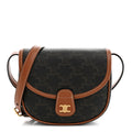 Canvas Calfskin Triomphe Mini Besace Tan