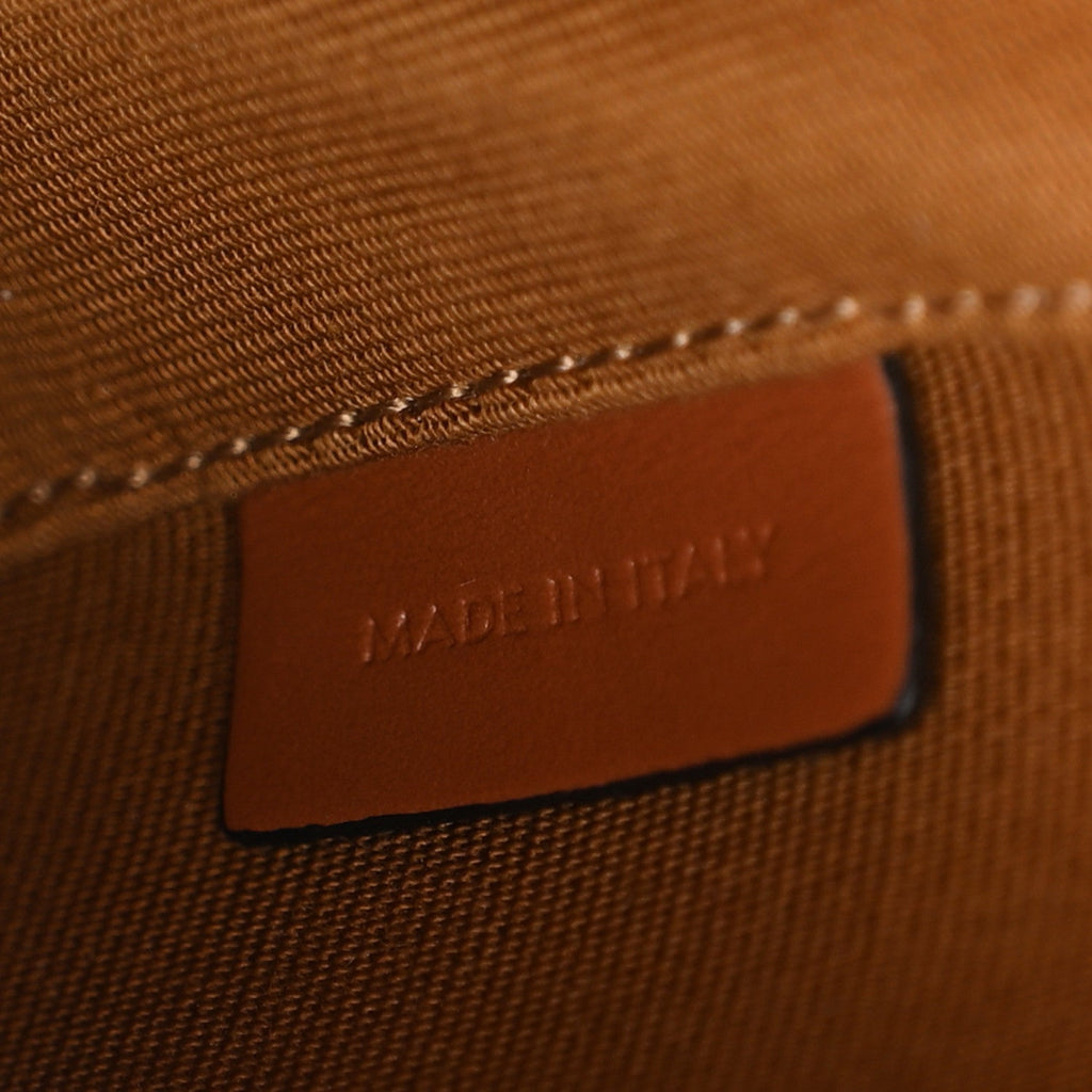 Canvas Calfskin Triomphe Mini Besace Tan