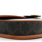 Canvas Calfskin Triomphe Mini Besace Tan