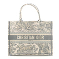 Canvas Embroidered Medium Dioriviera Toile De Jouy Book Tote Grey