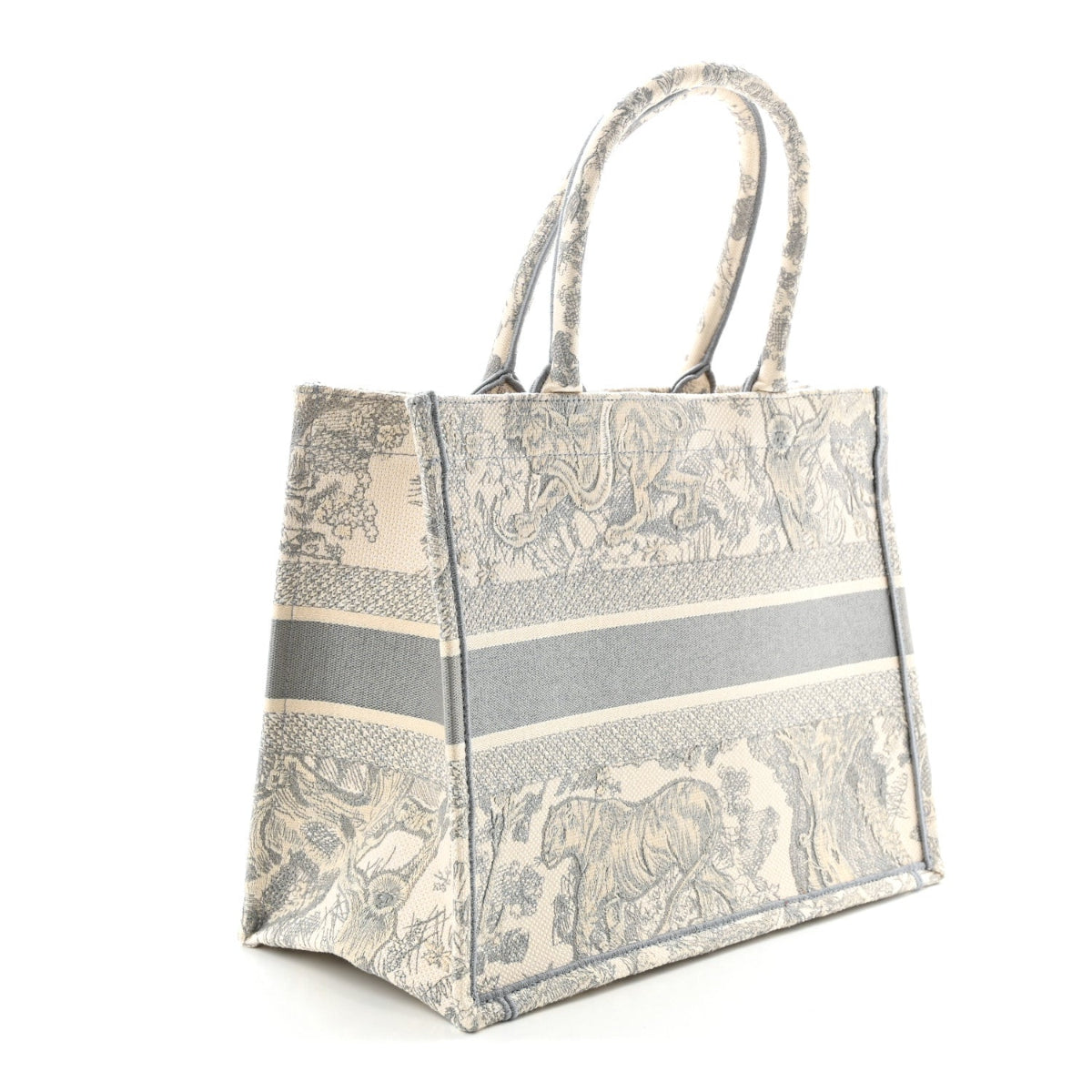 Canvas Embroidered Medium Dioriviera Toile De Jouy Book Tote Grey