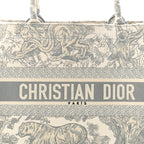 Canvas Embroidered Medium Dioriviera Toile De Jouy Book Tote Grey