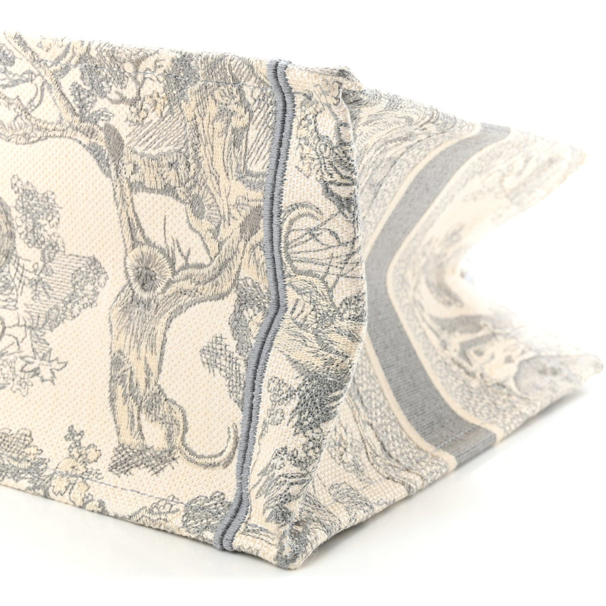 Canvas Embroidered Medium Dioriviera Toile De Jouy Book Tote Grey