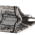 Canvas Embroidered Medium Plan De Paris Book Tote Grey Black