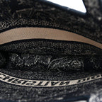 Canvas Embroidered Mini Toile De Jouy Book Tote Blue