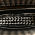 Canvas Houndstooth Embroidered Mini Lady D-Lite Black White