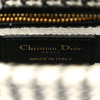 Canvas Houndstooth Embroidered Mini Lady D-Lite Black White