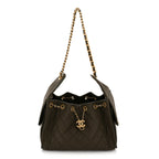 Canvas Quilted Small Chanel 25 Handbag Khaki