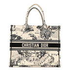 Canvas Zodiac Toile De Jouy Embroidered Large Book Tote Latte