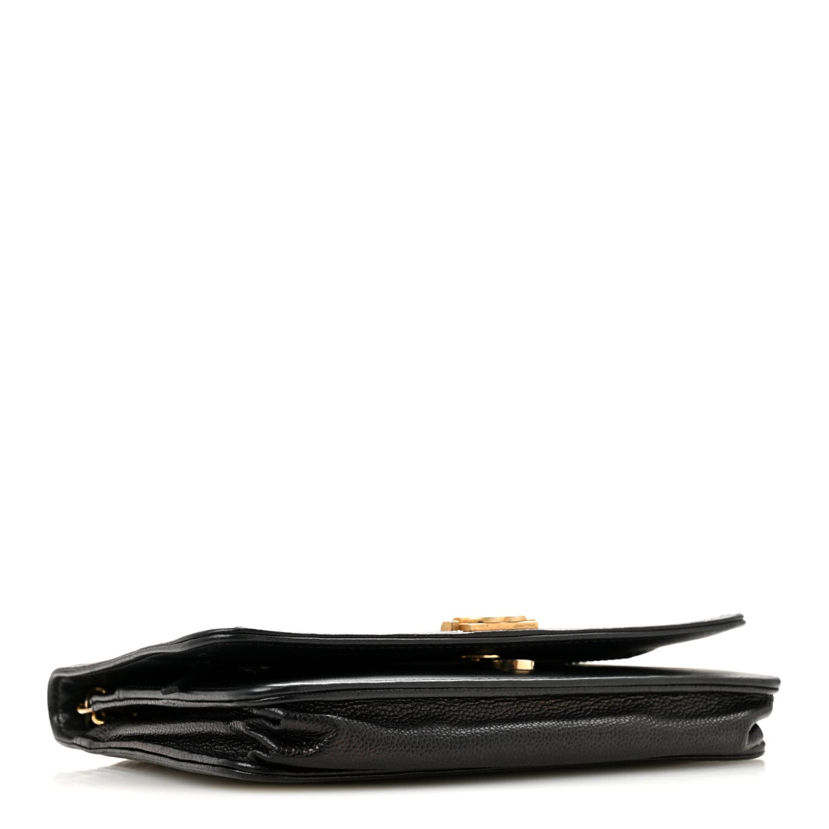 Caviar Chevron Quilted Boy Wallet On Chain WOC Black