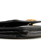 Caviar Chevron Quilted Boy Wallet On Chain WOC Black