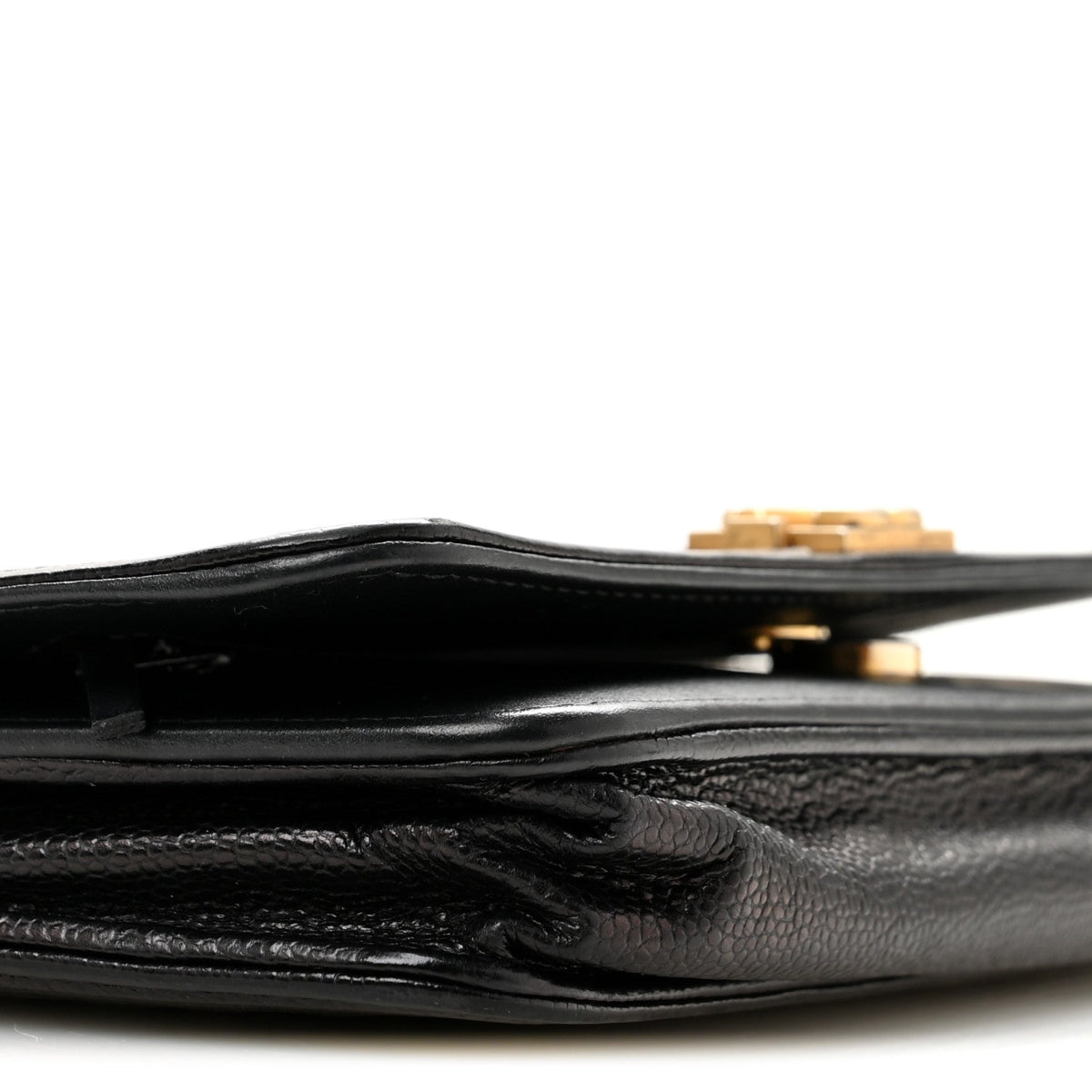 Caviar Chevron Quilted Boy Wallet On Chain WOC Black