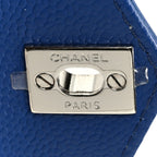 Caviar Chevron Quilted Single Flap Blue