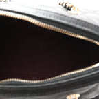 Caviar Quilted Barrel Clutch With Chain Black