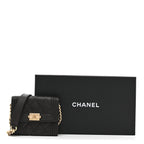 Caviar Quilted Boy Card Holder On Chain Black