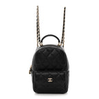 Caviar Quilted CC Mini Classic Backpack Black