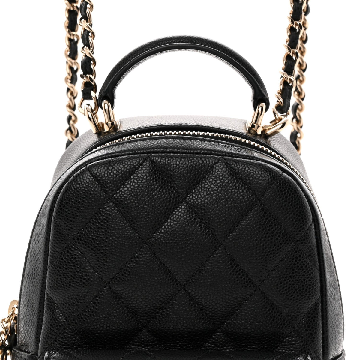 Caviar Quilted CC Mini Classic Backpack Black