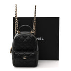 Caviar Quilted CC Mini Classic Backpack Black