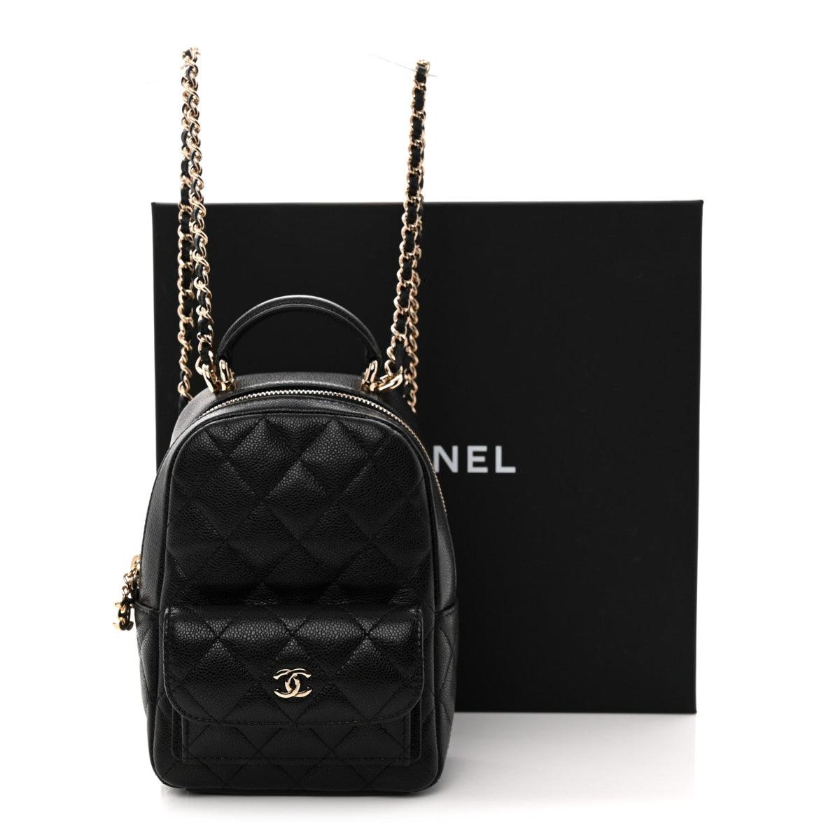 Caviar Quilted CC Mini Classic Backpack Black