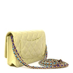 Caviar Quilted CC Turn Lock Wallet On Chain WOC Light Yellow