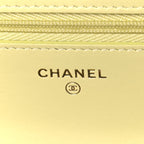 Caviar Quilted CC Turn Lock Wallet On Chain WOC Light Yellow