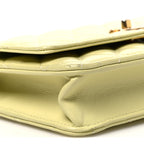 Caviar Quilted CC Turn Lock Wallet On Chain WOC Light Yellow