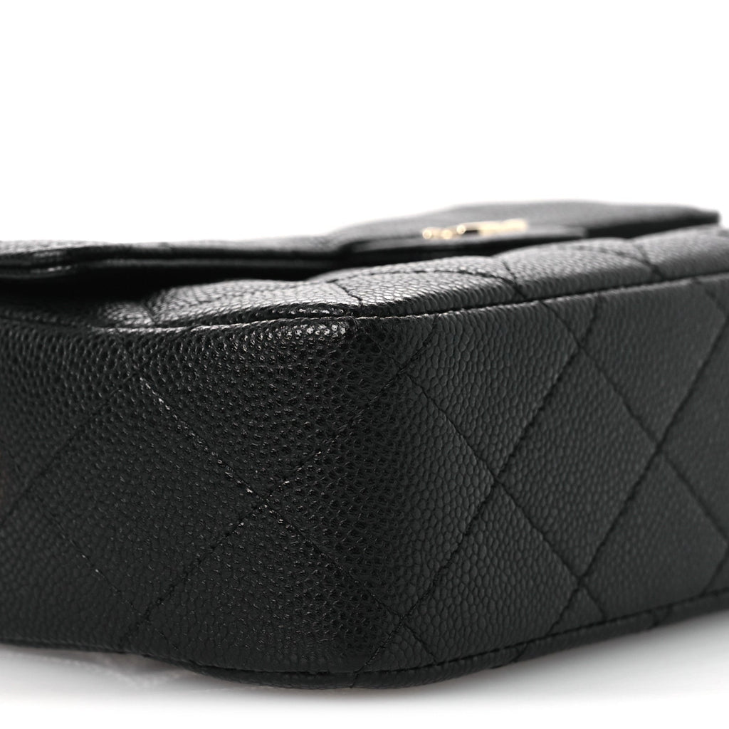 Caviar Quilted Chain Camera Bag Black