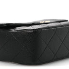 Caviar Quilted Chain Camera Bag Black