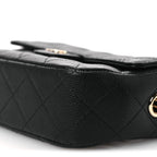 Caviar Quilted Chain Camera Bag Black