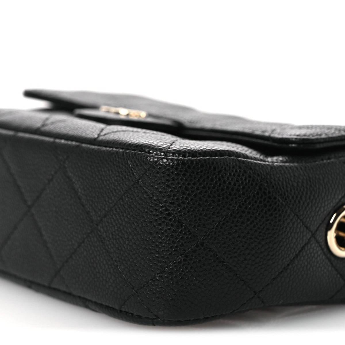 Caviar Quilted Chain Camera Bag Black