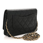 Caviar Quilted Enamel Coco Casino Wallet On Chain WOC Black