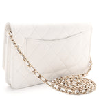 Caviar Quilted Enamel Coco Casino Wallet On Chain WOC White