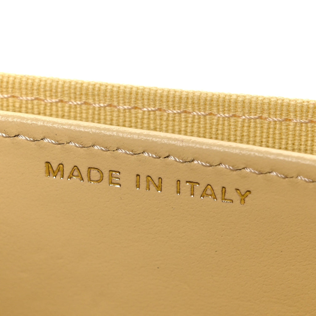Caviar Quilted Flap Card Holder On Chain Yellow