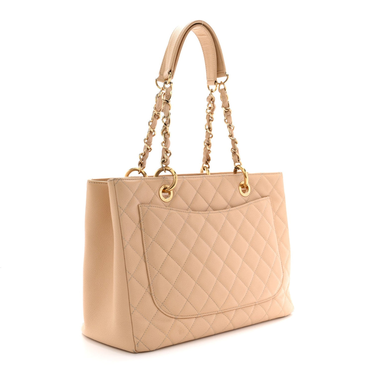 Caviar Quilted Grand Shopping Tote GST Beige Clair