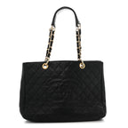 Caviar Quilted Grand Shopping Tote GST Black