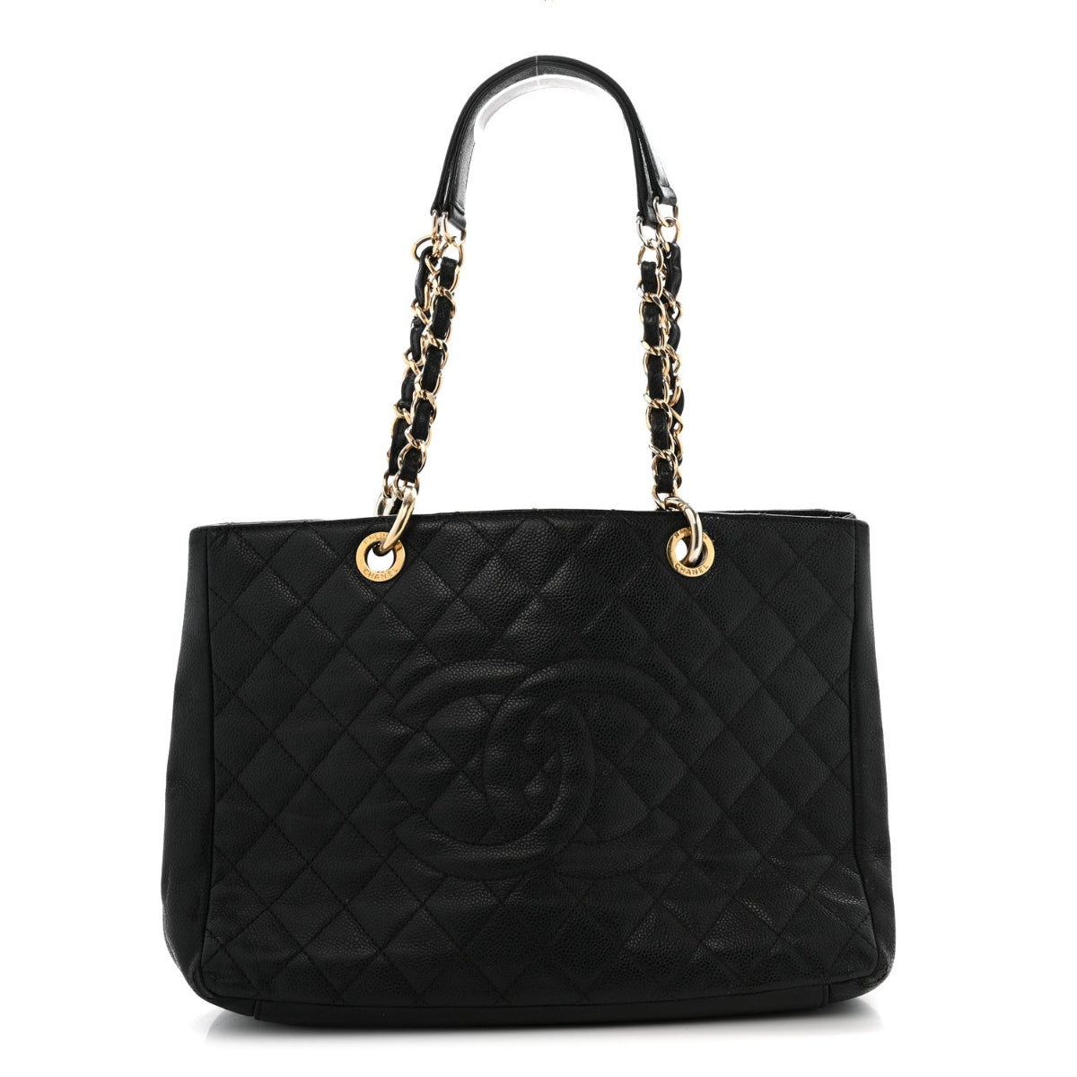 Caviar Quilted Grand Shopping Tote GST Black