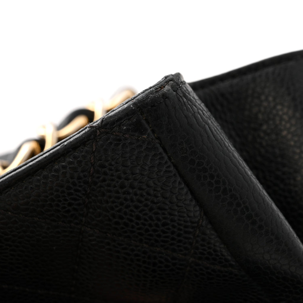 Caviar Quilted Grand Shopping Tote GST Black