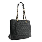 Caviar Quilted Grand Shopping Tote GST Black
