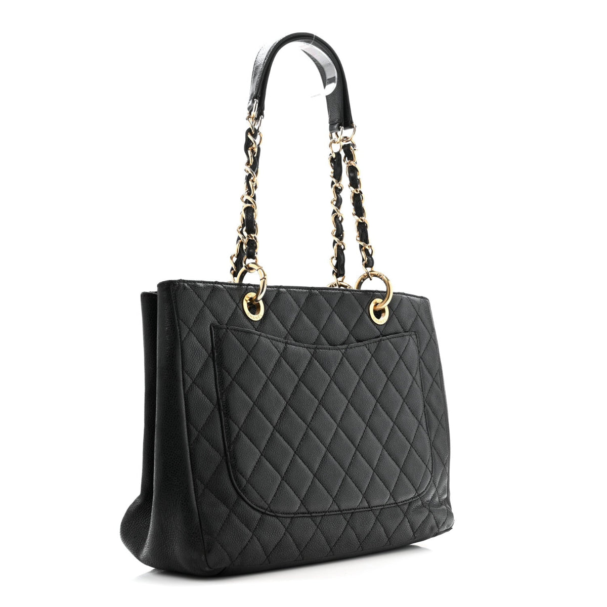 Caviar Quilted Grand Shopping Tote GST Black