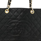 Caviar Quilted Grand Shopping Tote GST Black