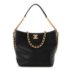 Caviar Quilted Hobo Black