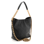 Caviar Quilted Hobo Black