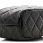 Caviar Quilted Hobo Clutch With Chain Black