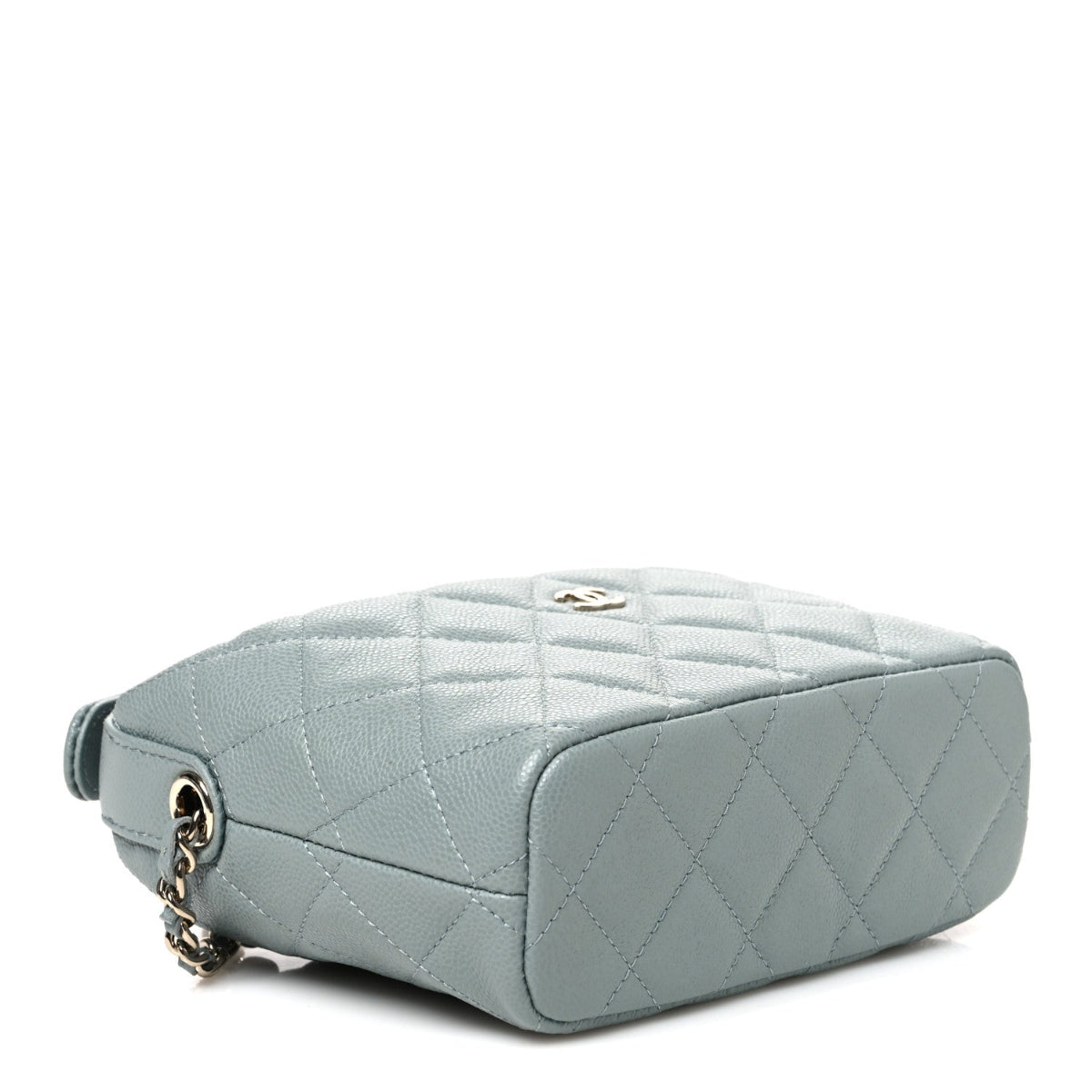 Caviar Quilted Hobo Clutch With Chain Light Green
