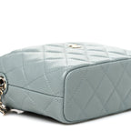 Caviar Quilted Hobo Clutch With Chain Light Green