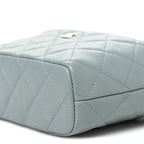 Caviar Quilted Hobo Clutch With Chain Light Green