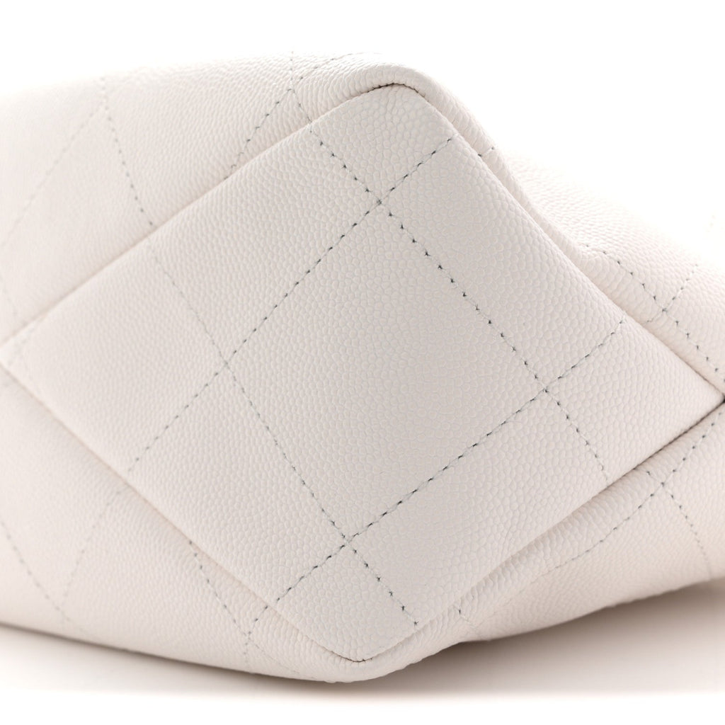 Caviar Quilted Hobo White
