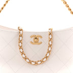 Caviar Quilted Hobo White